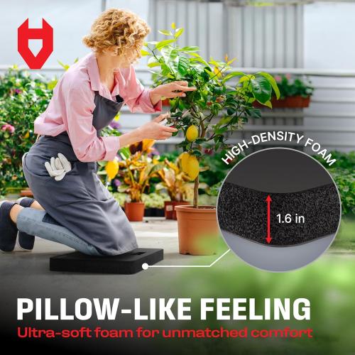 NoCry Extra Thick Professional Garden Kneeling Pad — Heavy Duty Anti-Slip Coating, Ultra Soft High Density Foam Cushion, Water & Dirt Resistant, Shock Absorbent Garden Kneeler
