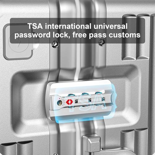 Zipperless Luggage, 22.4 x 15.4 x 9.4 Aviation Certified, Polycarbonate Aluminum Hardshell, Expandable Carry-On Luggage with Spinner Wheels, Hardshell Luggage, 20 Inch Cabin