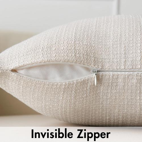 MIULEE Burlap Linen Throw Pillow Covers 18x18 Inch Set of 2 Cream White | Decorative Pillows Modern Farmhouse Pillowcases, Soft Accent Cushion Covers, Home Decor for Couch Sofa Bedroom Livingroom
