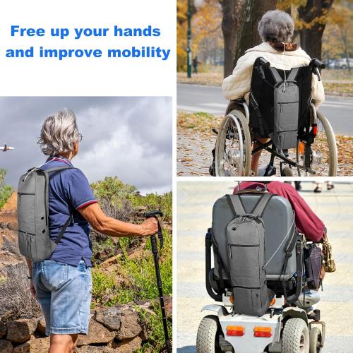 Oxygen Tank Backpack, Size D, Portable O2 Cylinder Carrier Backpack for Travel (Grey)