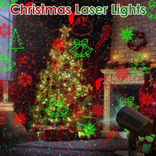 Laser Christmas Projector Lights Outdoor, Waterproof with Remote, Multiple Classic Christmas Patterns for Garden Outdoor, Indoor Home Party Christmas Décor Christmas Gift