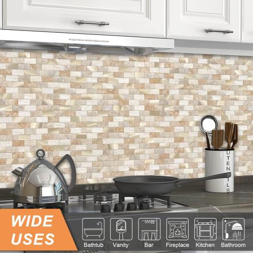 Color Grey VAOVI Peel and Stick Backsplash Tile for Kitchen Subway Self Adhesive Bathroom Wall Stickers
