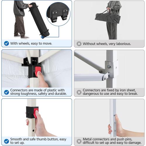 Yaheetech Pop Up Canopy Tent with Vent, Easy Set Up Tent, Instant Sun Shelter Canopy with Wheeled Bag, 4 Sandbags, 12 Stakes & 4 Ropes, for Parties, Beach, Outdoor, Black