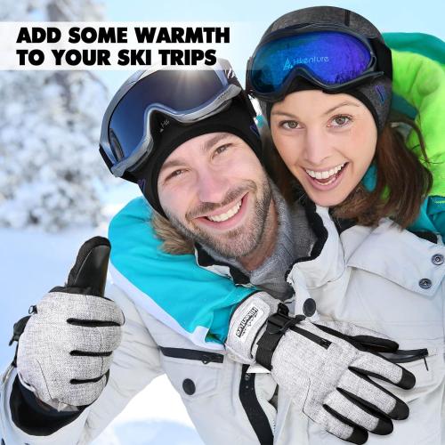 Hikenture Ski Gloves for Men&Women, 3M Thinsulate Waterproof Snow Gloves, Insulated Touchscreen Snowmobile Gloves for Cold Weather, Windproof Warm Skiing Gloves with Pocket