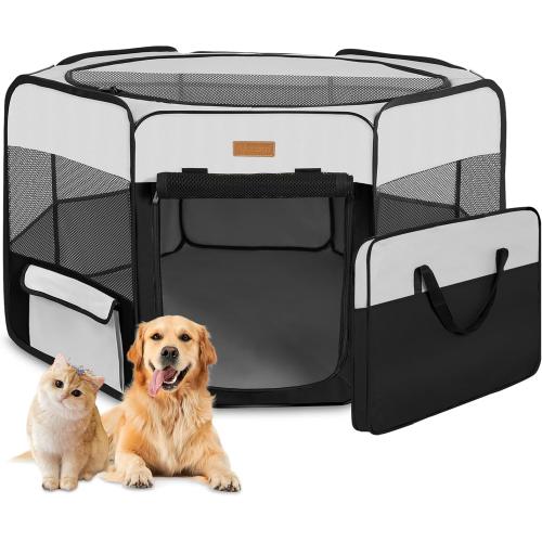Dog Playpen, Portable Pet Play Pen for Cat, Puppies, Rabbits, Chickens, Foldable Large-Capacity Pet Tent for Indoor/Outdoor Travel Camping