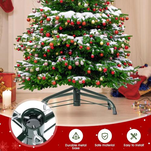 JSungo Folding Christmas Tree Stand, 16.3inch Replacement Christmas Tree Base for 4-6 Feet Artificial Tree, Metal Xmas Tree Holder Fits 0.5 - 1.37 Inch Tree Pole, DarkGreen