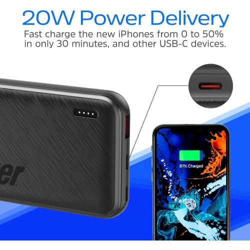 Energizer 10000mAh Poratable Charger Fast Charging 22.5W Power Bank with 3 Outputs Battery Pack Charger for iPhone 16 15 14 13 12, Samsung, Google, iPad, Tablet and More_UE10055PQ