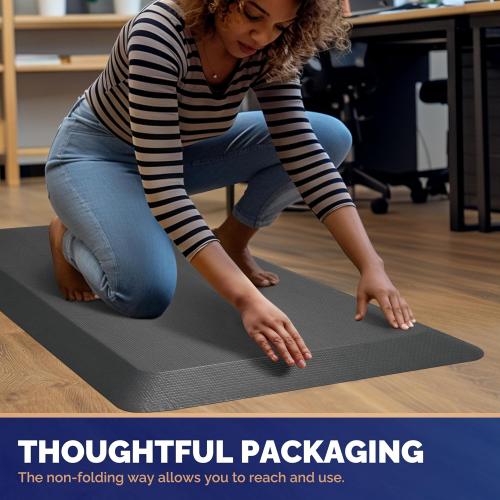 FEATOL Anti Fatigue Mat for Standing, 9/10 Extra Thick Ergonomic Standing Desk Mat, Comfort Memory Foam Standing Mat at Home,Office All Day (20 x 32, Gray, 1PC)