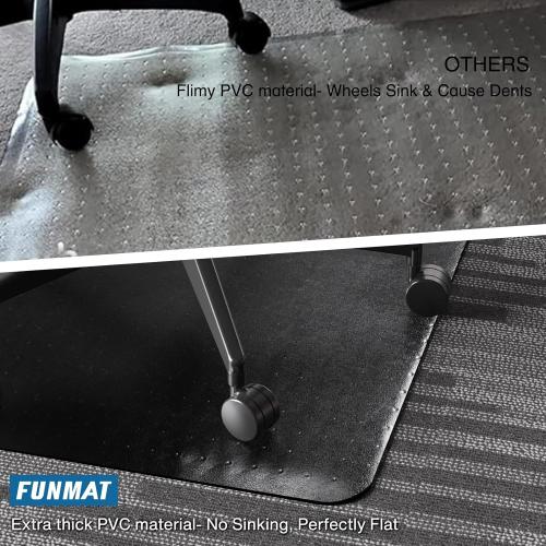 Chair Mat for Carpet, 46 x 60 Desk Chair Mat for Carpeted Floors, Non-Slip Office Vinyl Mat for Carpet with Studded, Easy Glide Heavy Duty Floor Protector Mat for Home Office, Black