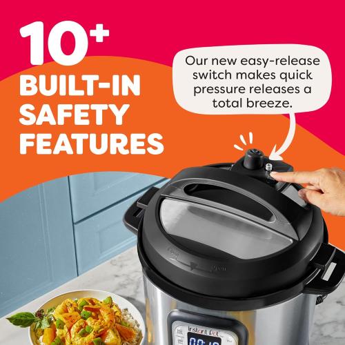 Instant Pot Duo 7-in-1 Electric Pressure Cooker, Slow Cooker, Rice, Steamer, Sauté, Yogurt Maker, Warmer & Sterilizer, Includes App With Over 800 Recipes, Stainless Steel, 6 Quart