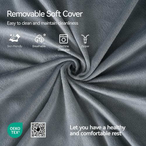 Kayfia Reading Pillow, 10 in 1 Back Pillow for Bed Sitting up with Detachable Arms Rest, Back Rest with Gel Memory Foam, Reading/Gaming/Working in Bed or Couch 19, Gray