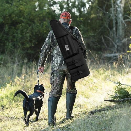 Color green Soft Double Shotgun Rifle Case 32/38/42/46/52/55 Long Rifle Bag for Hunting Shooting Range, Firearm Transportation, With Multiple Magazine Holder Pouches