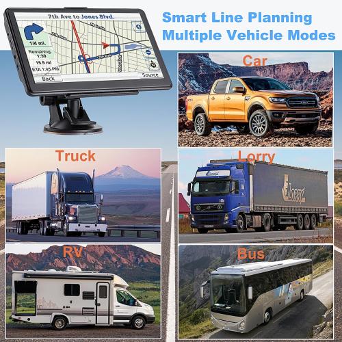 GPS Navigator for Car, Latest 2025 Map 7 inch Touch Screen Car GPS 256-16GB, Voice Turn Direction Guidance, Support Speed and Red Light Warning, North America Lifetime map Free Update(Blue)