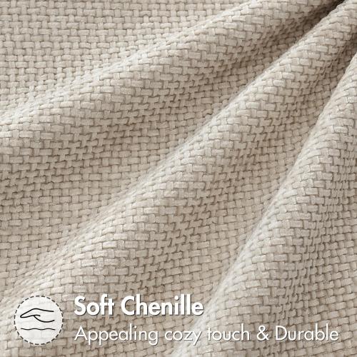 MIULEE Pack of 2 Couch Throw Pillow Covers 16x16 Inch Neutral Beige Modern Boho Accent Decorative Pillow Covers Soft Chenille Farmhouse Cushion Covers for Home Decor Bed Sofa Living Room