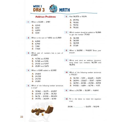 Kids Summer Academy by ArgoPrep - Grades 5-6: 8 Weeks of Math, Reading, Science, Logic, Fitness and Yoga | Online Access Included | Prevent Summer Learning Loss