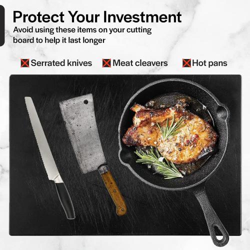 Commercial Grade Black Cutting Board - 20 x 15 Inch Extra Large, 0.5 Thick HDPP Plastic with NSF Stamp for Restaurants Kitchens and Food Service