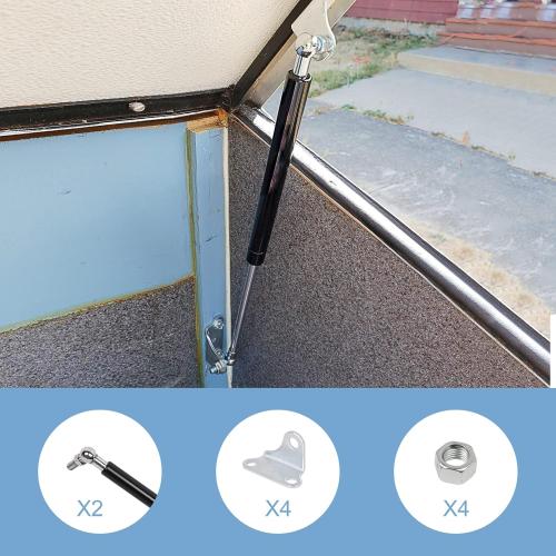25.4cm 300N Home 10inch 67lb Gas Struts Shocks Gas Shock Lift Supports lid Support Gas Spring Suit for Trap Door Hinges Bed Large Outdoor Box Lid Trap Door A Set of 2 with L Mounts