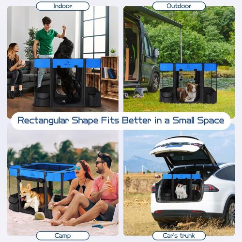 44x34x24 Inches Dog Playpen,Pet Playpen,Foldable Puppy Cat Playpen,Portable Exercise Kennel Tent Crate,Water-Resistant Breathable Shade Cover,Indoor Outdoor Travel Camping Use for Small Animals(L)