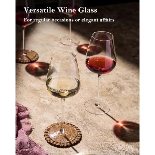 JBHO Hand Blown Italian Style Crystal Bordeaux Wine Glasses - Great Gift Packaging - Red Wine Glasses Lead-Free Premium Crystal Clear Glass - Set of 4-18 Ounce