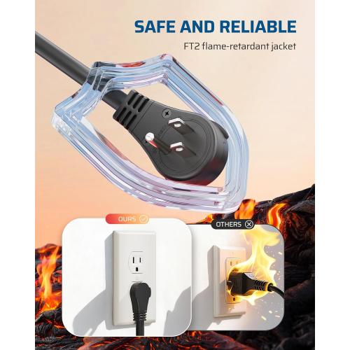 DEWENWILS 360° Rotating Flat Plug Extension Cord, 10FT Extension Cord Rotating Plug, 3 Prong 16/3C Grounded Flat Power Cable for Indoor Narrow Space, 13A/125V/1625W SJT-3, ETL Listed, Black