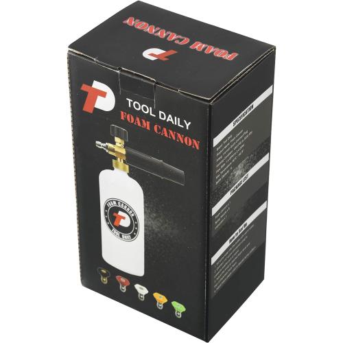 Tool Daily Foam Cannon with 1/4 Inch Quick Connector, 1 Liter, 5 Pressure Washer Nozzle Tips