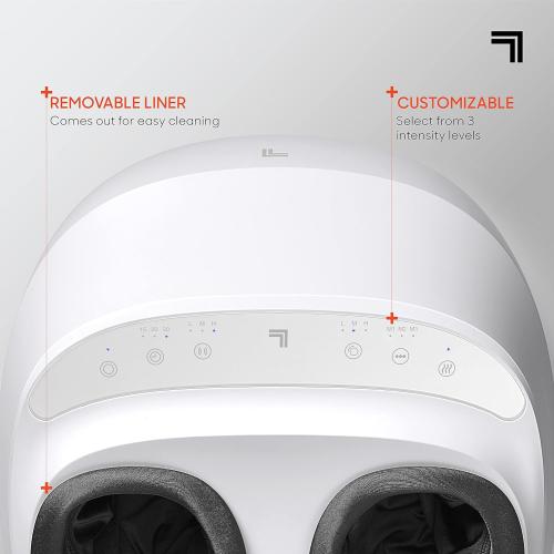 Sharper Image Electric Shiatsu Foot Massager with Heat & Air Compression, Deep Kneading Rollers & Washable Cover, Targets Heels, Balls & Arches up to Mens Size 12, Gift for Women & Men