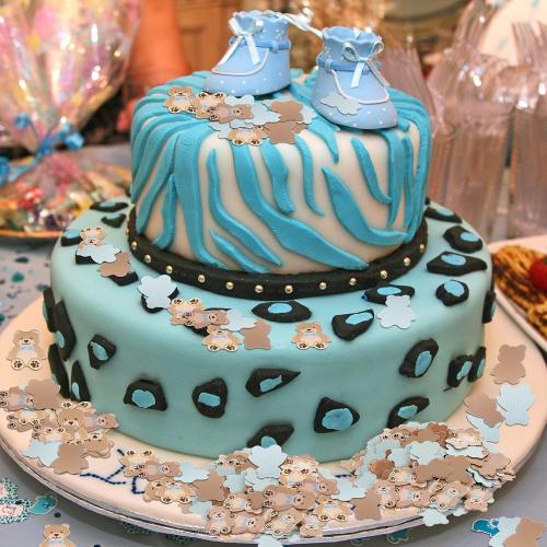 Threan 300 Pieces Bear Confetti Baby Shower Paper Confetti for Holiday Festival Party Table Home Decorations, 0.98 Inch(Blue, Brown)