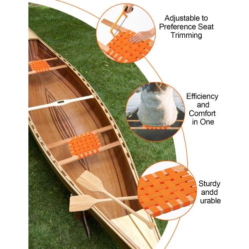 34″ Wood Canoe Seat with 32″ Paddles, 4Pcs Replacement Canoe Hardware Accessories