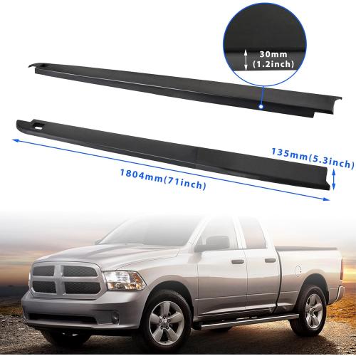 KEWISAUTO Bed Side Rail Cap Cover W/Stake Holes for 2009-2018 Dodge Ram 1500 with 5'7 Bed, Black Truck Right & Left Side Bed Rail Protector for 2009-2018 Dodge Ram 1500 Accessories