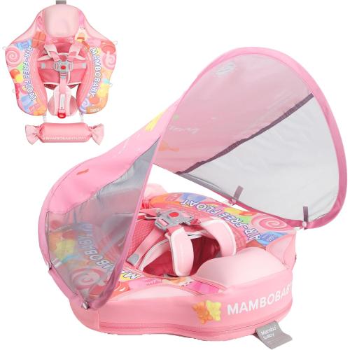 Mambobaby Float with Canopy Non Inflatable Baby Float for 3-24 Months