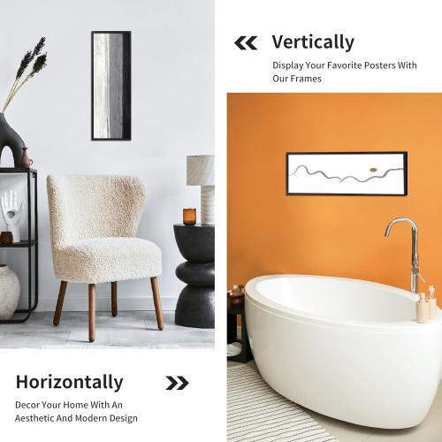 Poster Frame Black 2 Pack, Poster, Picture Frames with HD Plexiglass for Horizontal or Vertical Wall Mounting, Durable Scratch-proof Safe and Artistic