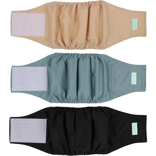 wegreeco Washable Male Dog Belly Band (Stylish Pattern)- Pack of 3 - Washable Male Dog Belly Wrap, Dog Diapers Male (Black, Blue, Coffee, Medium)