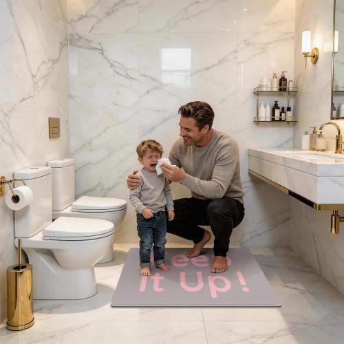 Bath Mat, Bathroom Mat Rugs Super Absorbent Shower Mats Non Slip Quick Dry Thin Rubber Mats for Bathroom Floor Fit Under Door, Shower Rug for Bathtub, Shower, Beige
