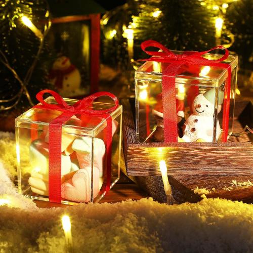 CHENGU 18 Pack Acrylic Boxes Clear Cube Small Square Storage Box with Lid Acrylic Display Small Container Clear Candy Cubes for Candy Jewelry Display(2.6 x 2.6 x 2.6 Inch)