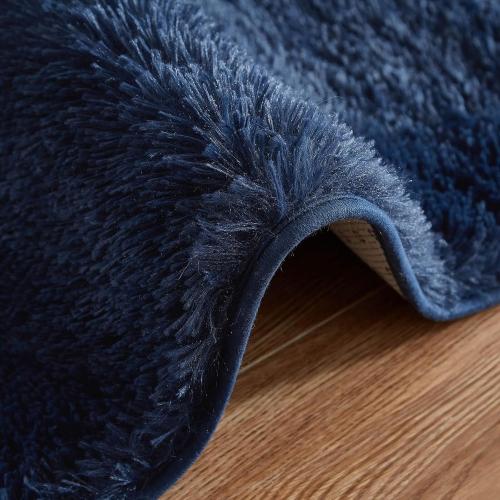Area Rug Living Room Rugs, Dark Blue, Ultra Soft Fluffy Furry Carpet for Bedroom, Non-Slip Indoor Floor Carpets for Kids Boys Girls Dorm, Nursery, Home Decor Aesthetic
