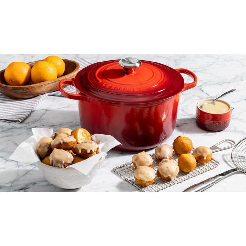 (blue) Le Creuset Enameled Cast Iron Signature Deep Round Oven, 6.5 qt., Cerise