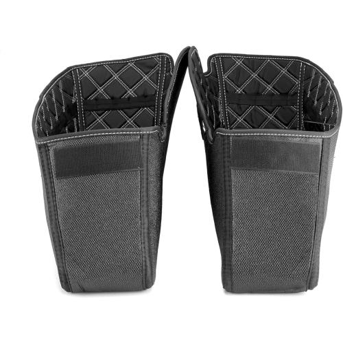 WeiSen Saddlebag Liners Non-Stretched Saddlebag Organizer Inserts Compatible with Harley Touring Road King Road Glide Street Glide Electra Glide 2014-2024 Factory Saddlebag, White Square