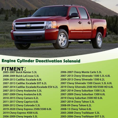 12571609 Engine Cylinder Deactivation Solenoid Valve Lifter Oil Manifold Compatible with Chevy Silverado Suburban Avalanche Tahoe GMC Sierra Yukon Cadillac Escalade Replaces 917-162