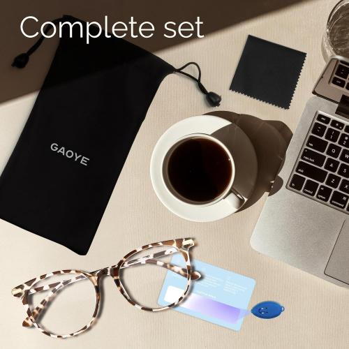 Gaoye Blue Light Blocking Glasses, Retro Round Eyewear Frame Anti Eyestrain Computer Glasses for Women Men (*Leopard)