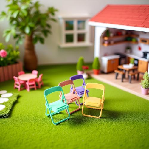 5Pcs Colourful Simulation Mini Folding Back Small Chair Model,Miniature Scene Accessories,Miniature Plastic Furniture Accessories Scene Props for Micro Landscape Dollhouse Furniture Mini Chair (1/12)