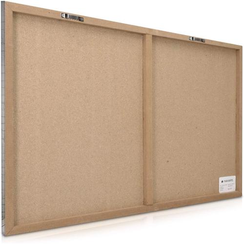 Navaris Magnetic Dry Erase Board - 16 x 24 inches Decorative White Board for Wall with Design, Includes 5 Magnets and Marker - Industrial