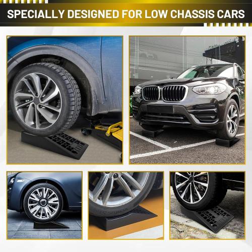 Car Ramps for Jack Support and Lift Vehicle Maintenance, Lightweight Low Profile Car Ramps for Garage, Heavy Duty Tire Ramps for Low Chassis Cars, 17.5''x10''x3.14'' (2PCS)