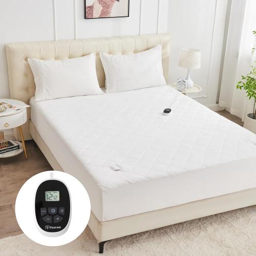 Heated Mattress Pad Full 54×75, Bed Warmer with Memory&Preheat Functions, Electric Mattress Pad Single Control 12 Heat Settings 12-Hour Auto Off 13ft Extra Long Cord Fits 18-24 Deep Pocket