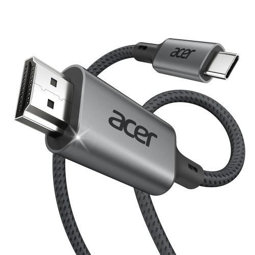 acer USB C to HDMI Cable for Home Office 6.6FT (4K@60Hz), Thunderbolt 4/3 Compatible, High-Speed Type C to HDMI 2.0 Braided Cord for MacBook, iPhone 17/16 Pro/Max, iMac, iPad Pro, Galaxy S25, Surface