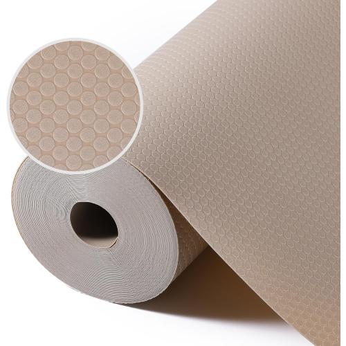 Shelf Liner Non Adhensive,Kitchen Cabinet Drawer Mat Beige 11.8× 59
