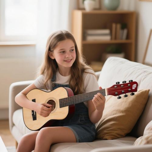 30 Wooden Acoustic Guitar for Kids/Boys/Girls/Beginners/Guitar for age 3-5 5-9 Natural