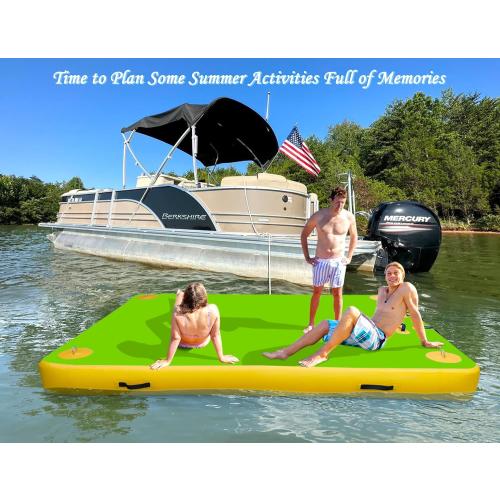 Inflatable Floating Dock for Lakes, Thick and Extra Wide Lake Floats for Adults, Non-Slip Air Dock Platform with Portable Carrying Bag, Floating Platform Island for Pool Beach Ocean