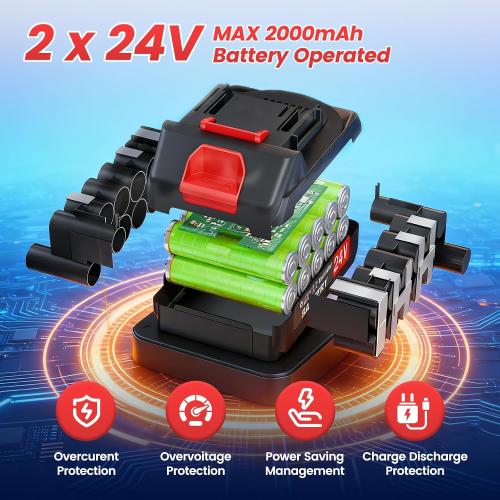 ALSO GO 24V Electric Weed Wacker with Wheels, Grass Trimmer Cordless, 3 in 1 Weed Eater Battery Powered with 2pcs Batteries & Charger, Weed Trimmer/Brush Cutter/Edger Lightweight for Lawn & Yard