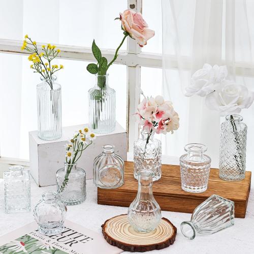 Fixwal 36pcs Glass Bud Vase Bulk Set, Clear Small Glass Vases for Flowers