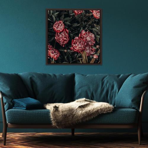 Pixy Canvas Floater Frame 17x17 for 3/4 (0.75) inch Deep Canvas Paintings/Canvas Prints/Wood Canvas Panels/Wall Art/Wall Decor/Home Decor/Artwork (Dark Walnut, 17 x 17 inch, Square)